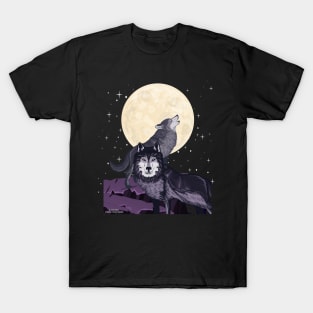 Wolves Howling At The Moon T-Shirt